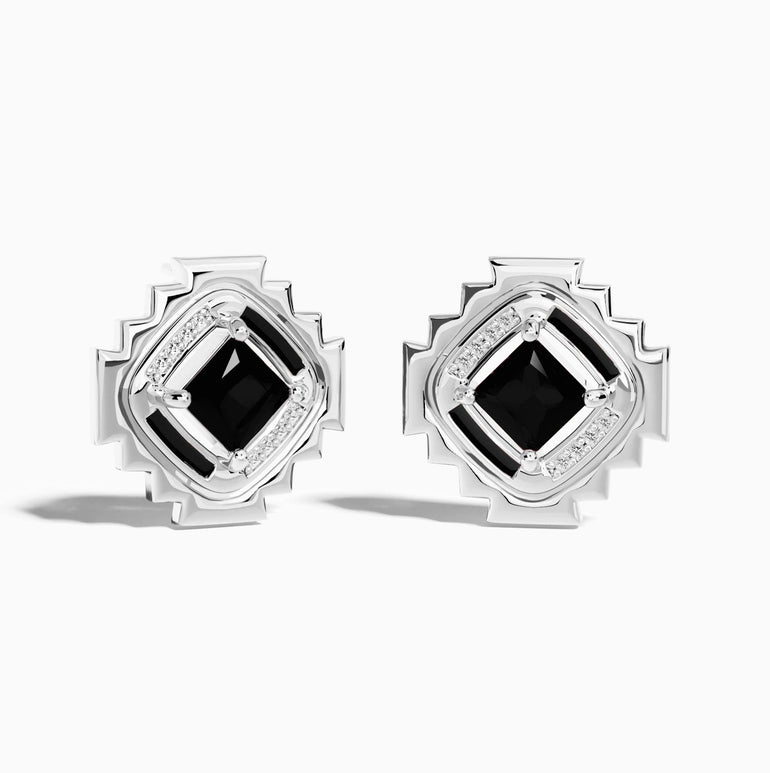 Cascading Ridges Earrings - Black Onyx - Serene Western