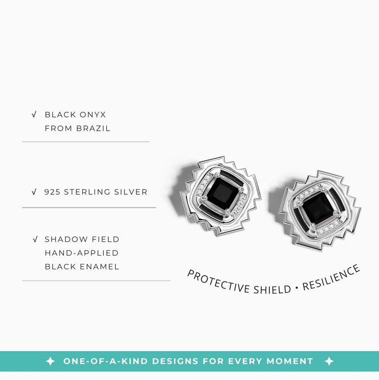 Cascading Ridges Earrings - Black Onyx - Serene Western