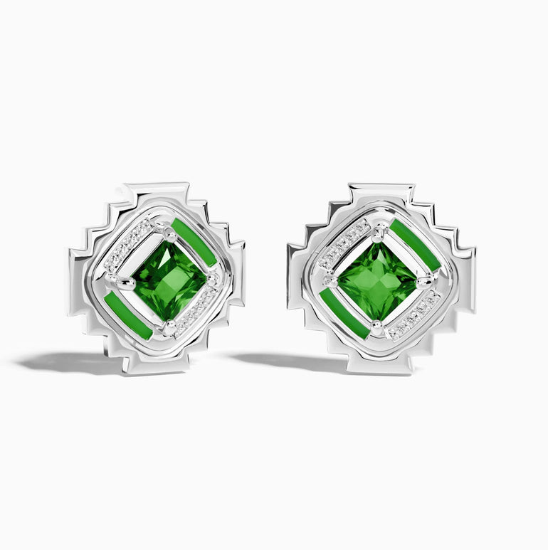 Cascading Ridges Earrings - Emerald - Serene Western