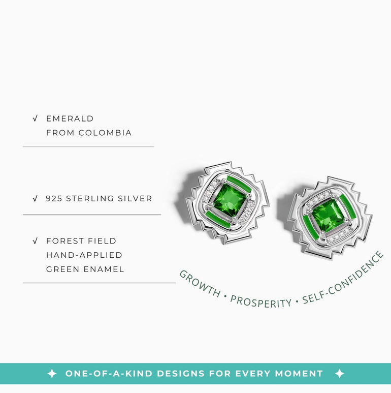 Cascading Ridges Earrings - Emerald - Serene Western