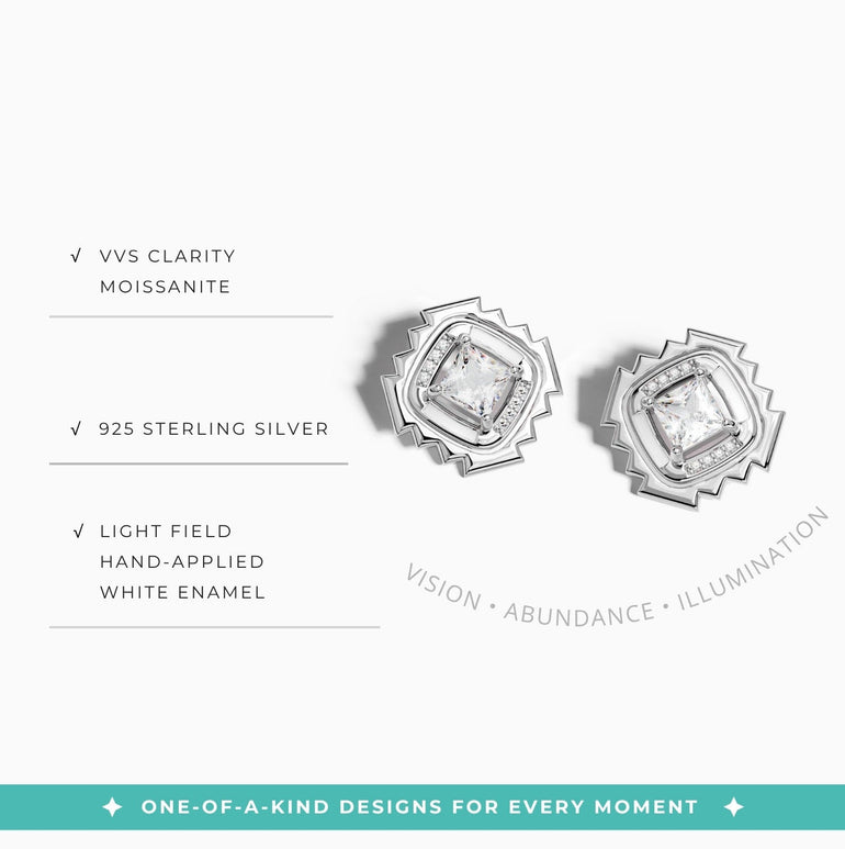 Cascading Ridges Earrings - Moissanite - Serene Western