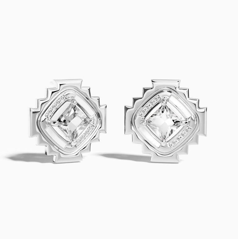 Cascading Ridges Earrings - Moissanite - Serene Western