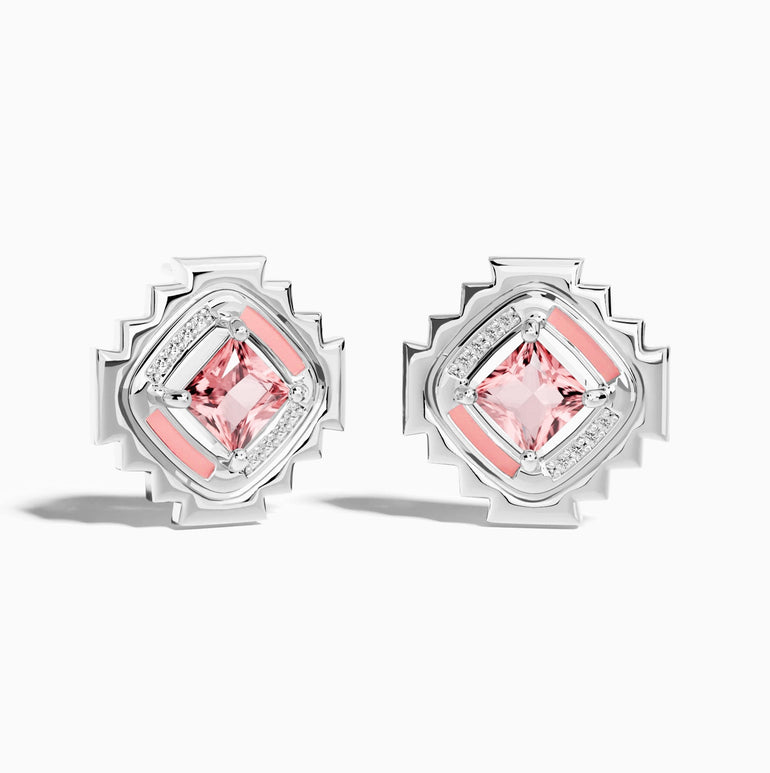 Cascading Ridges Earrings - Rose Quartz - Serene Western