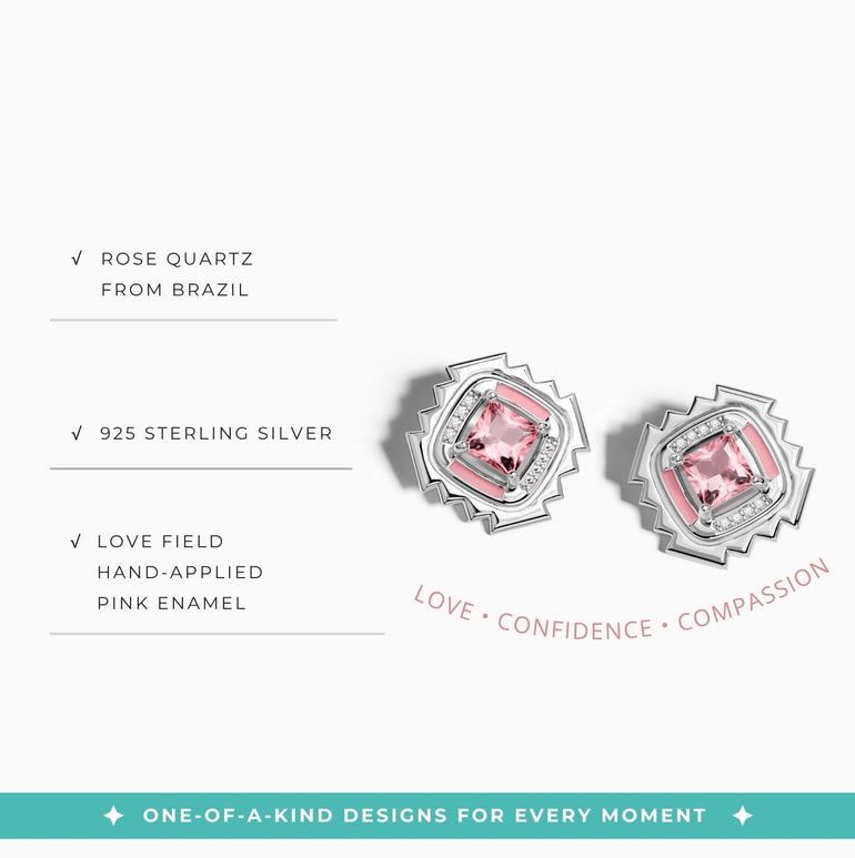 Cascading Ridges Earrings - Rose Quartz - Serene Western