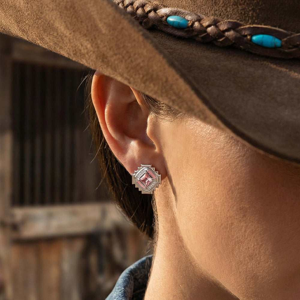 Cascading Ridges Earrings - Rose Quartz - Serene Western
