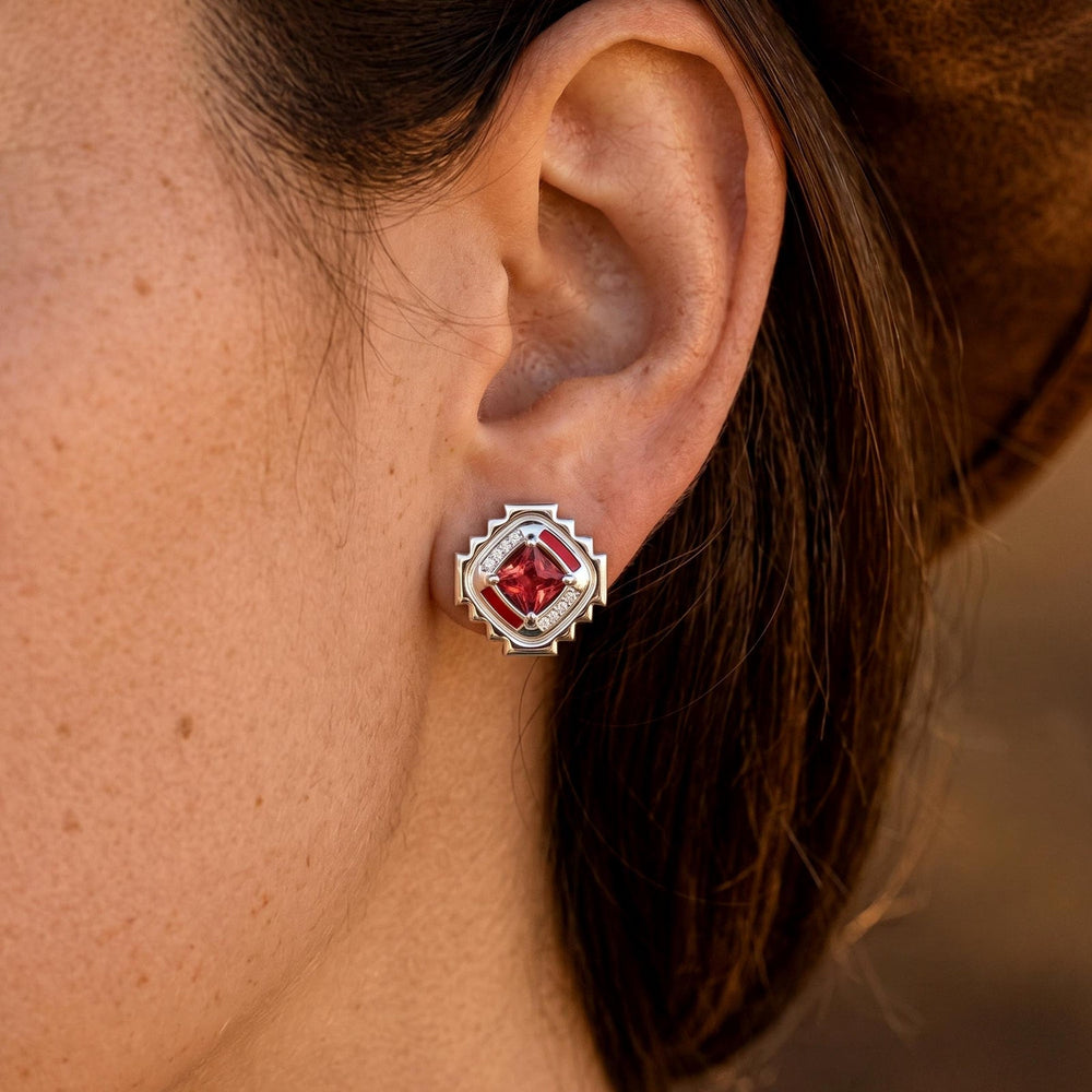 Cascading Ridges Earrings - Ruby - Serene Western