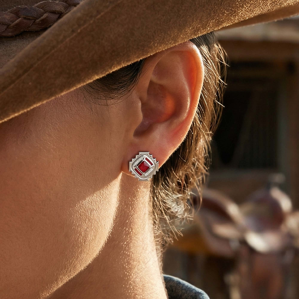 Cascading Ridges Earrings - Ruby - Serene Western