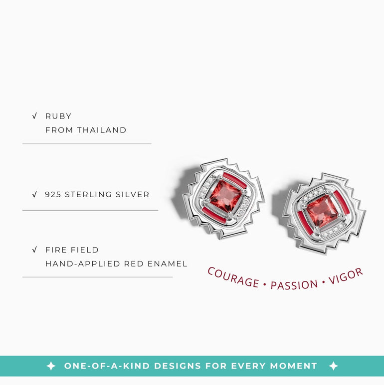 Cascading Ridges Earrings - Ruby - Serene Western