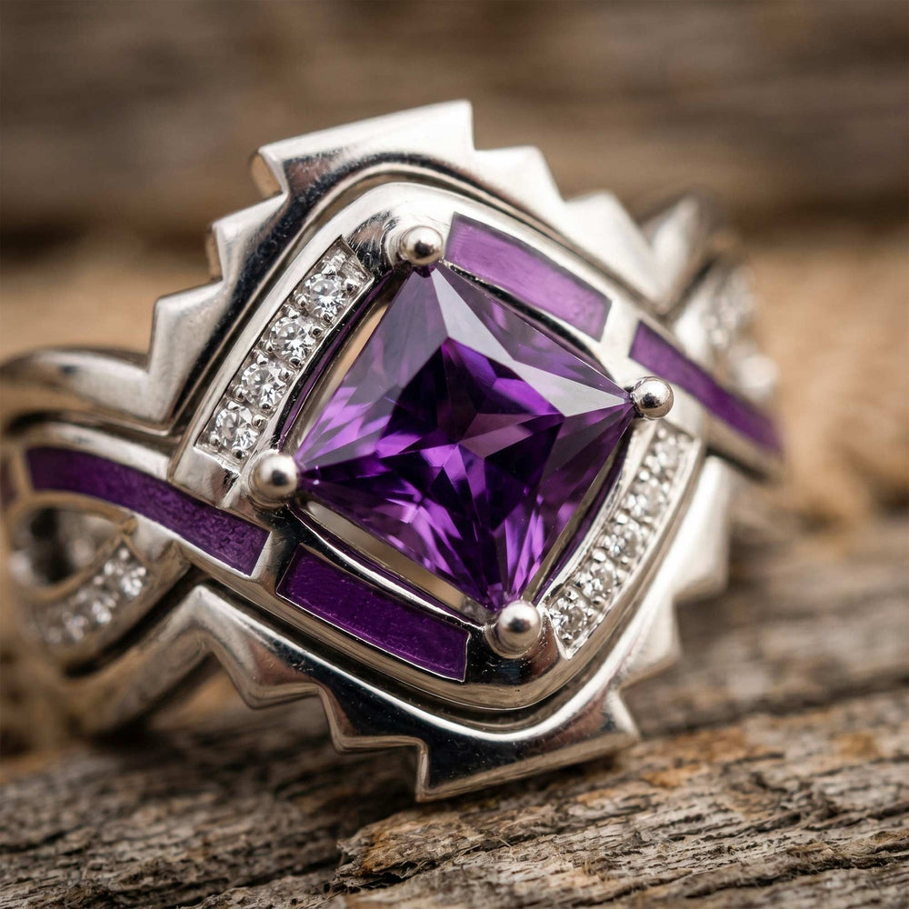 Cascading Ridges Ring - Amethyst - Serene Western