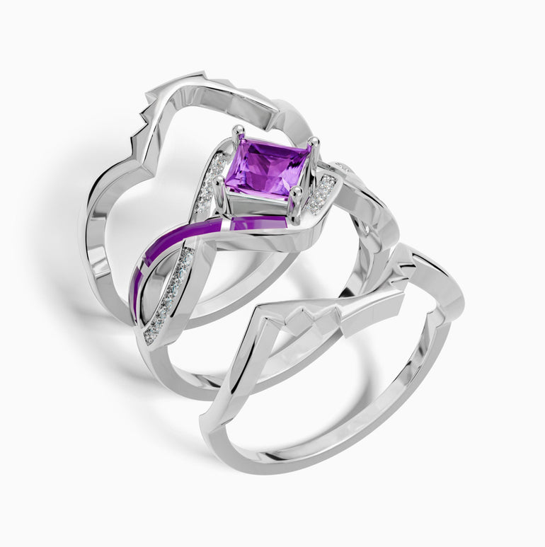 Cascading Ridges Ring - Amethyst - Serene Western