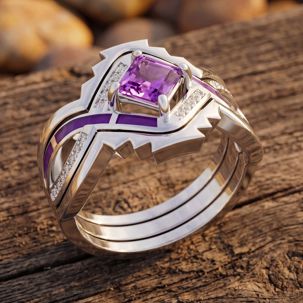Cascading Ridges Ring - Amethyst - Serene Western