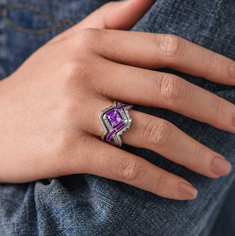 Cascading Ridges Ring - Amethyst - Serene Western