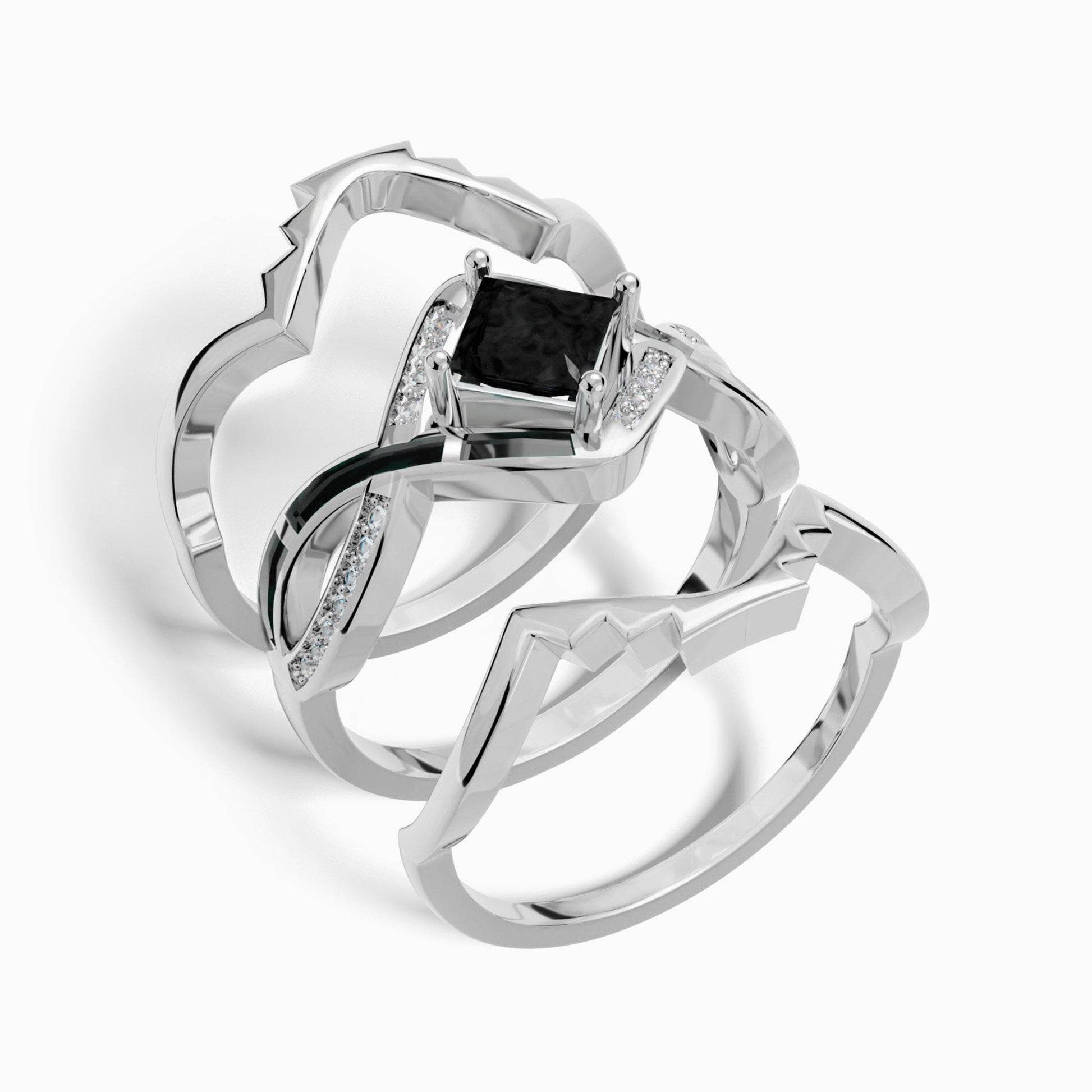 Cascading Ridges Ring - Black Onyx - Serene Western