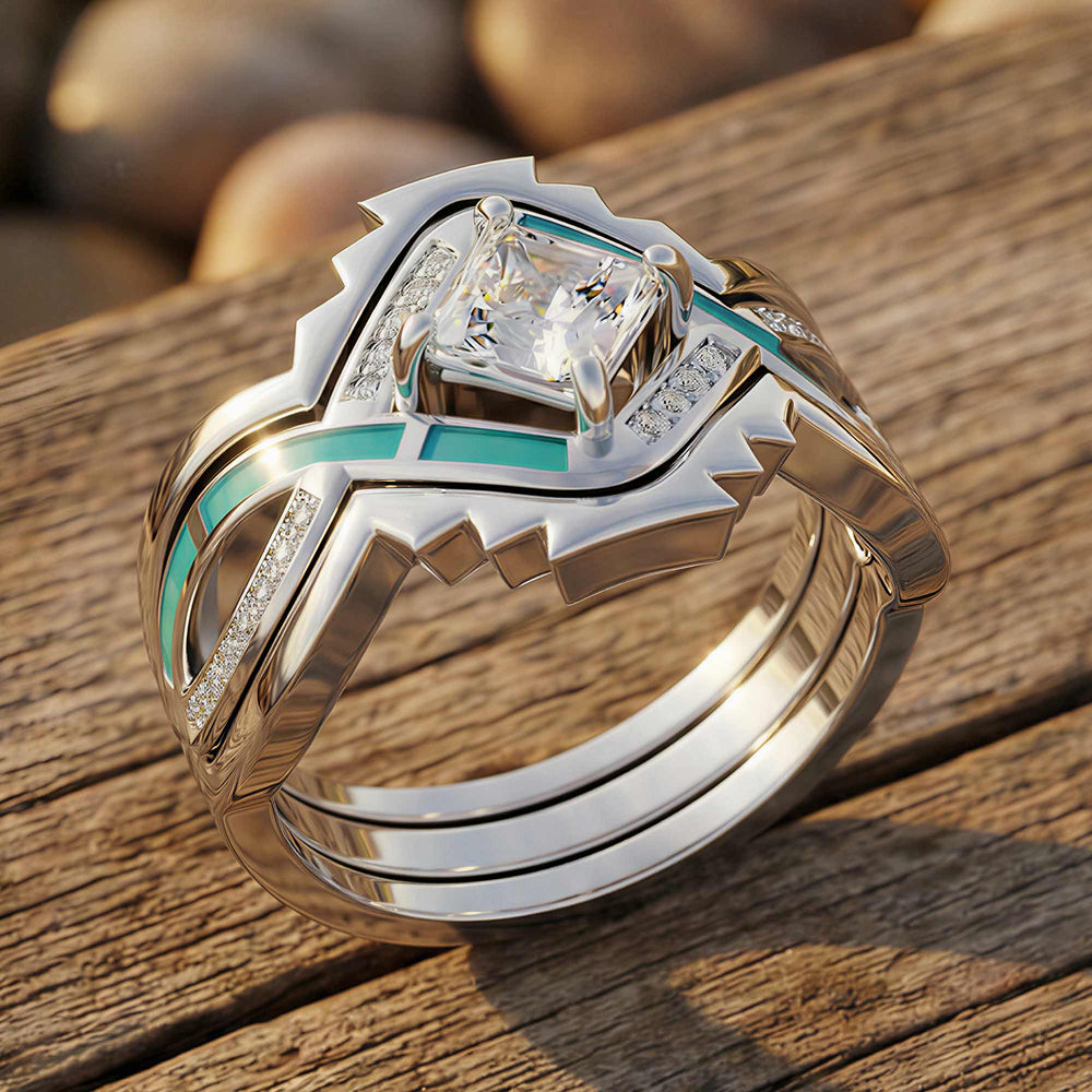 Cascading Ridges Ring - Moissanite - Serene Western
