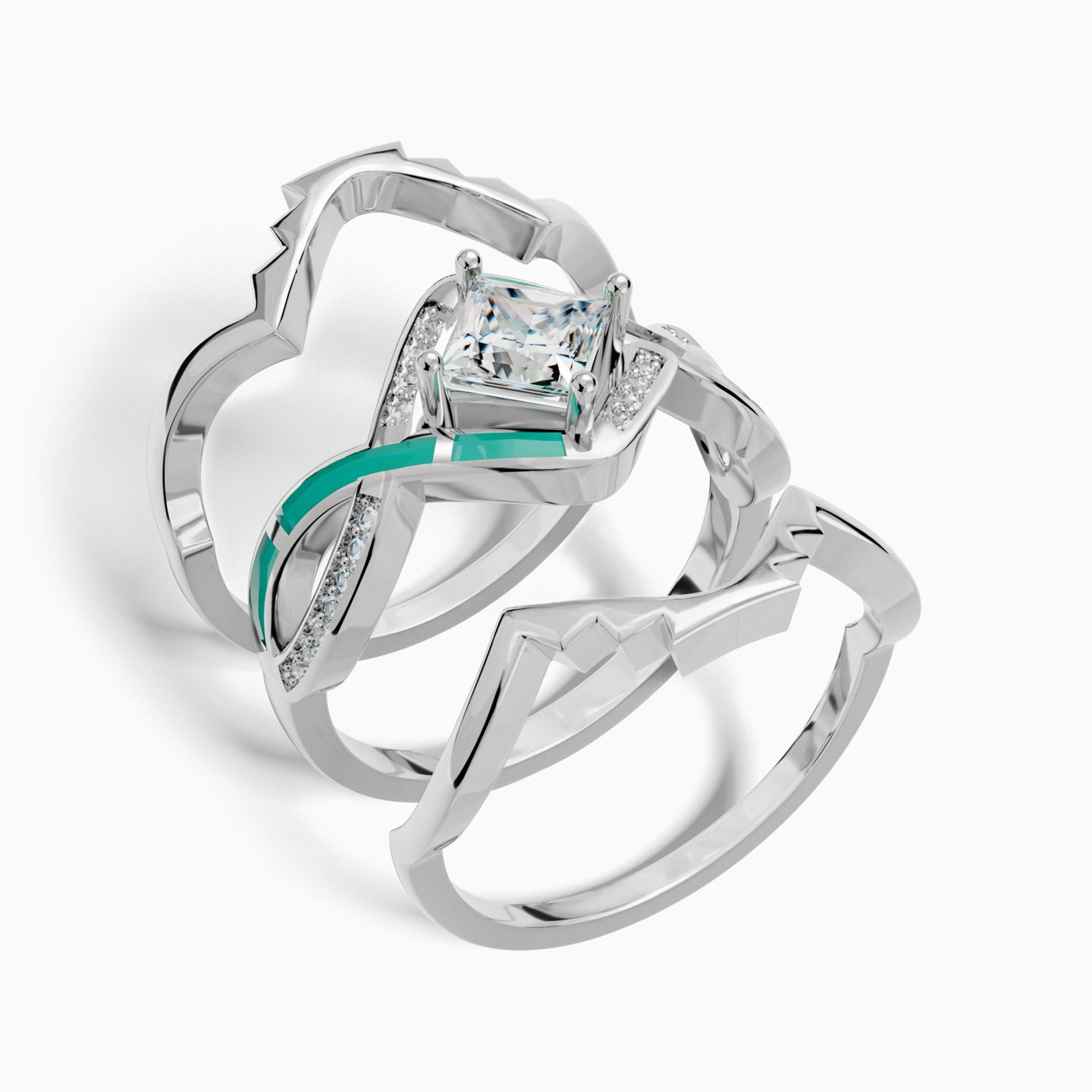 Cascading Ridges Ring - Moissanite - Serene Western