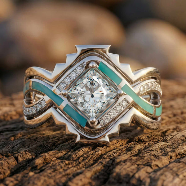 Cascading Ridges-ring - Moissanite