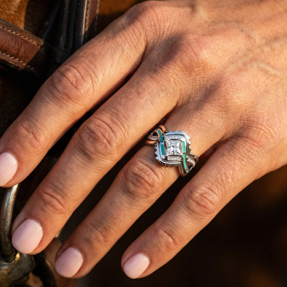 Cascading Ridges Ring - Moissanite - Serene Western