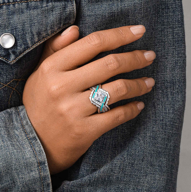 Cascading Ridges Ring - Moissanite - Serene Western