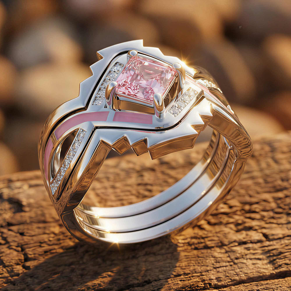 Cascading Ridges Ring - Rose Quartz - Serene Western