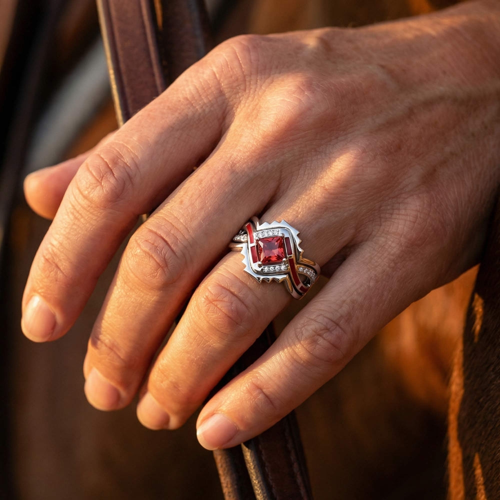 Cascading Ridges Ring - Ruby - Serene Western