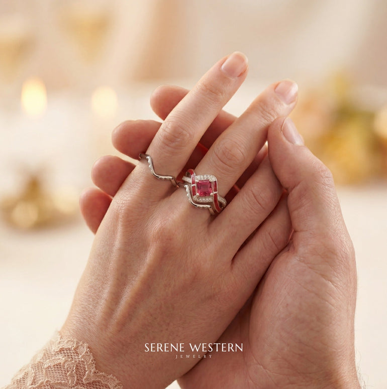 Cascading Ridges Ring - Ruby - Serene Western