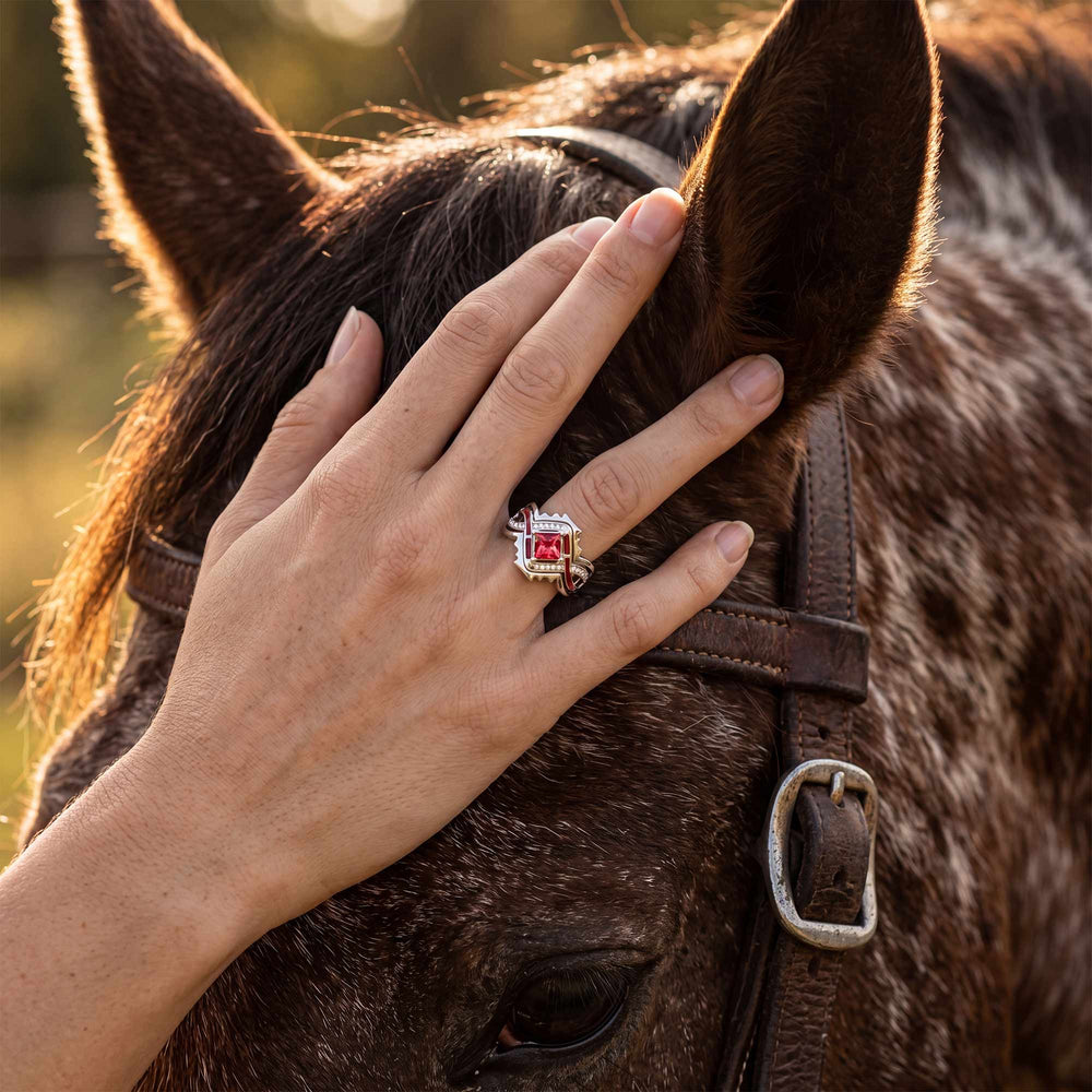 Cascading Ridges Ring - Ruby - Serene Western