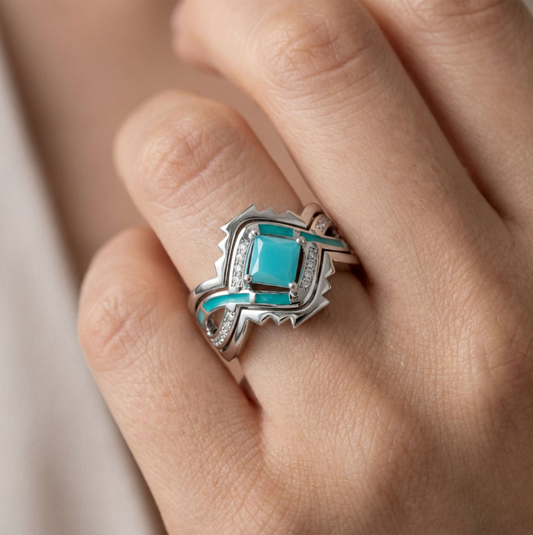 Cascading Ridges Ring - Turquoise - Serene Western