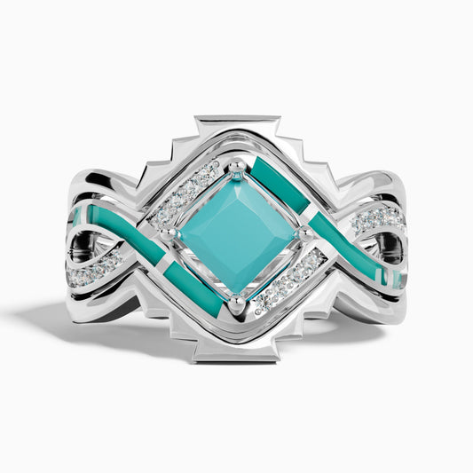 Cascading Ridges Ring - Turquoise - Serene Western