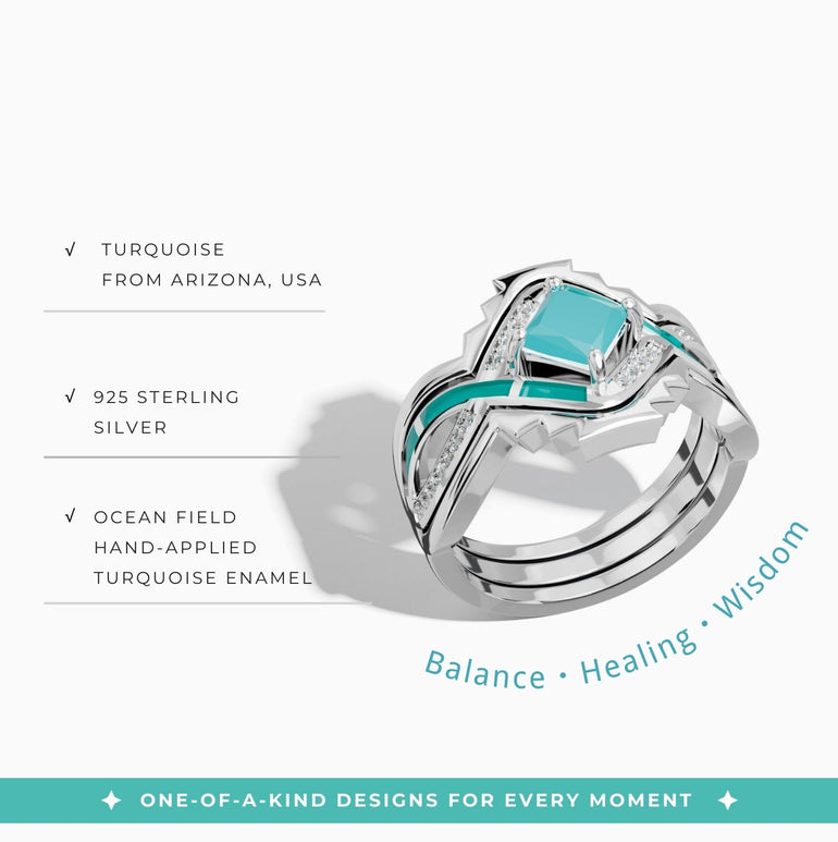 Cascading Ridges Ring - Turquoise - Serene Western