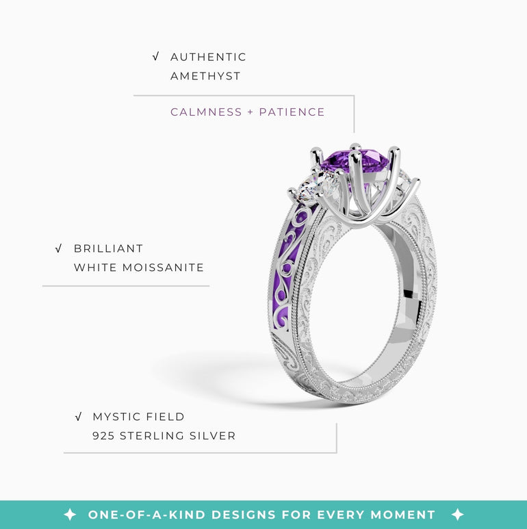 Century Romance Ring - Amethyst - Serene Western