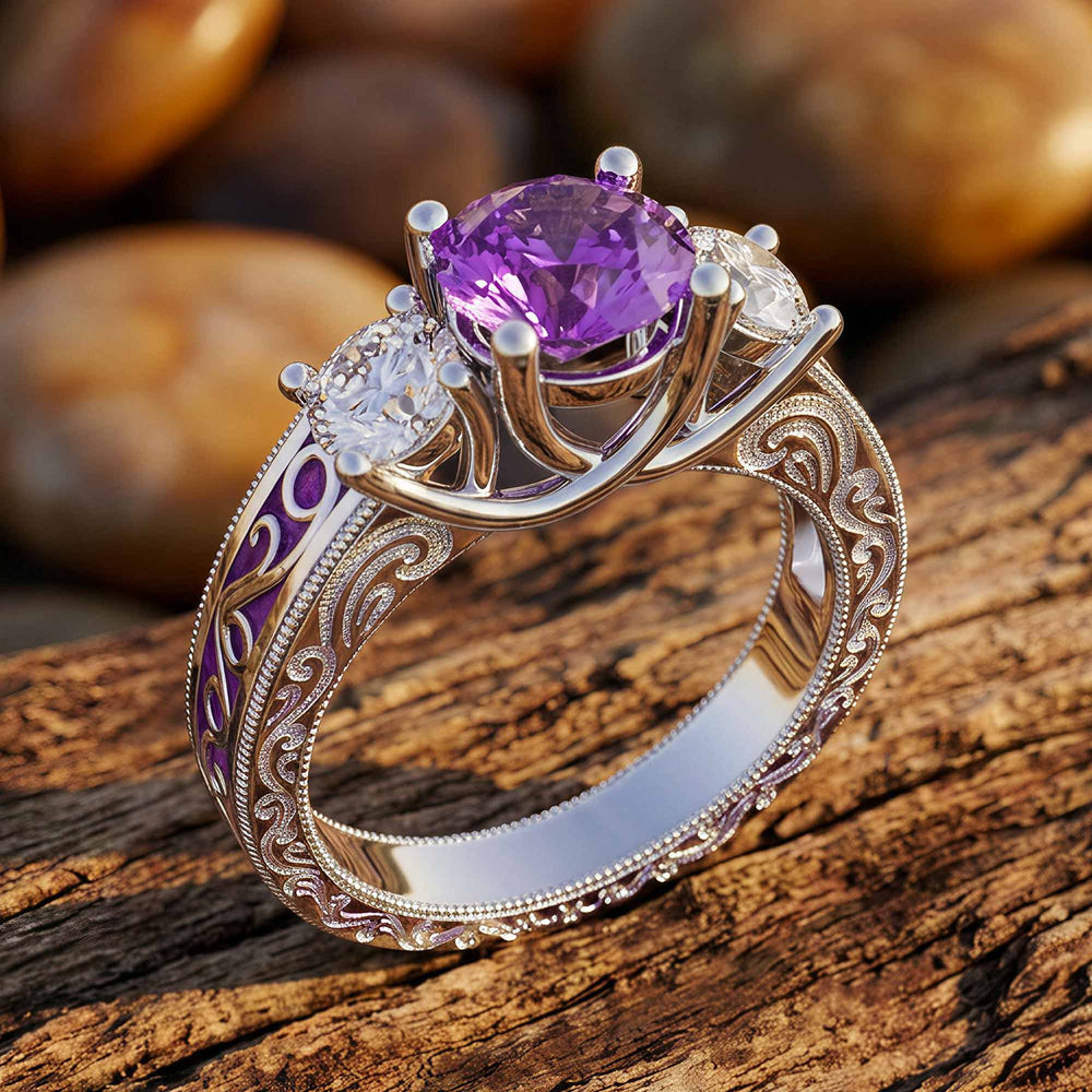 Century Romance Ring - Amethyst - Serene Western