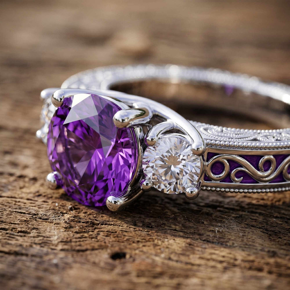 Century Romance Ring - Amethyst - Serene Western