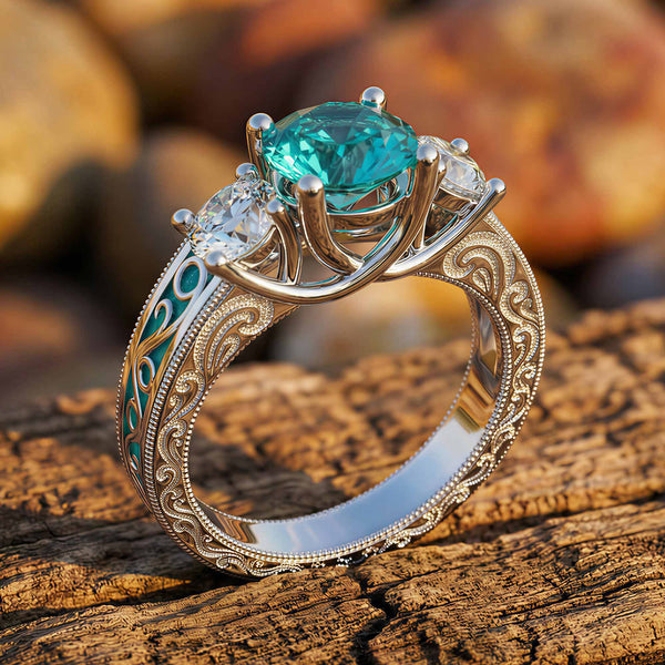 Century Romance-ring - Akvamarin