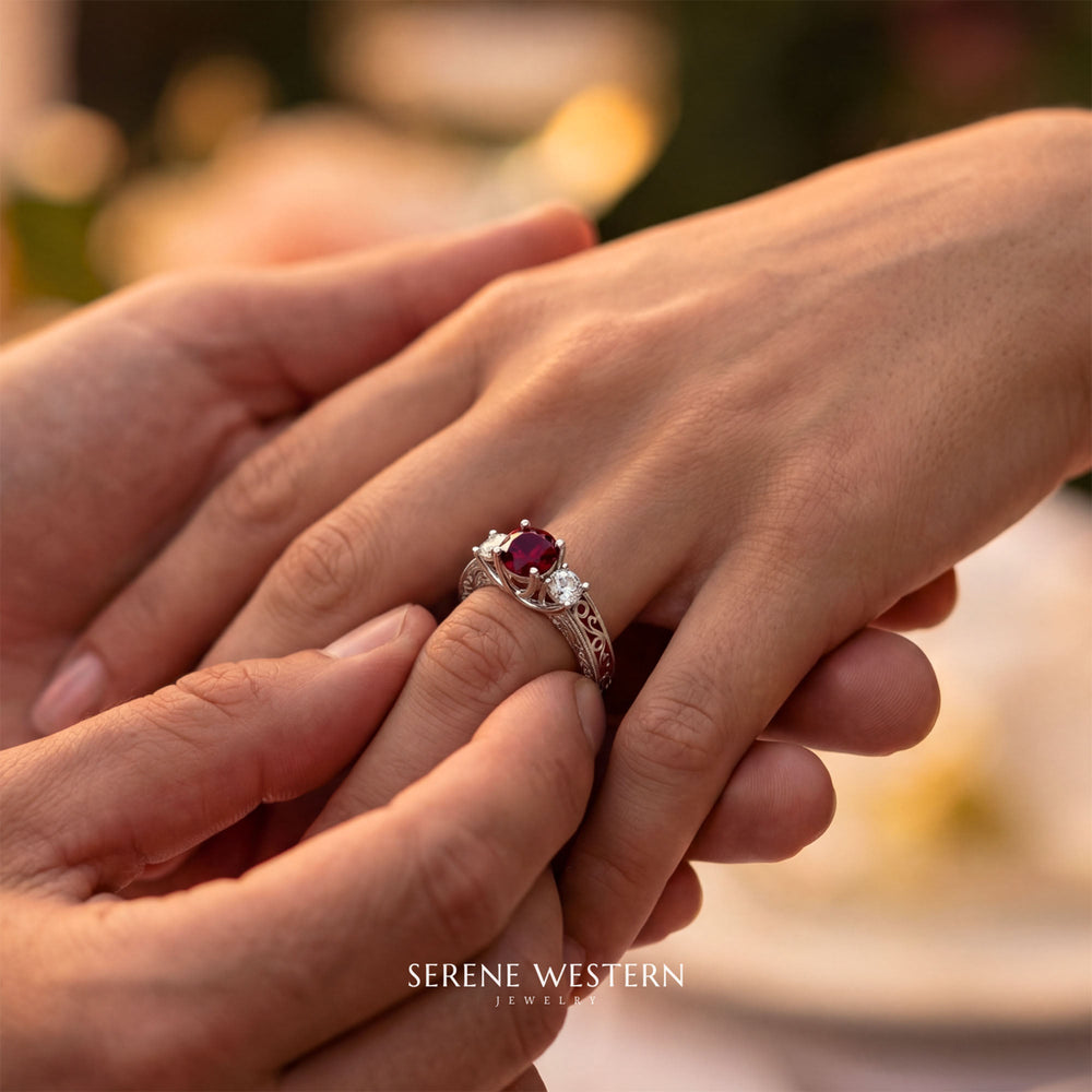 Century Romance Ring - Ruby - Serene Western