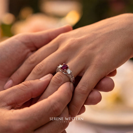 Century Romance Ring - Ruby - Serene Western