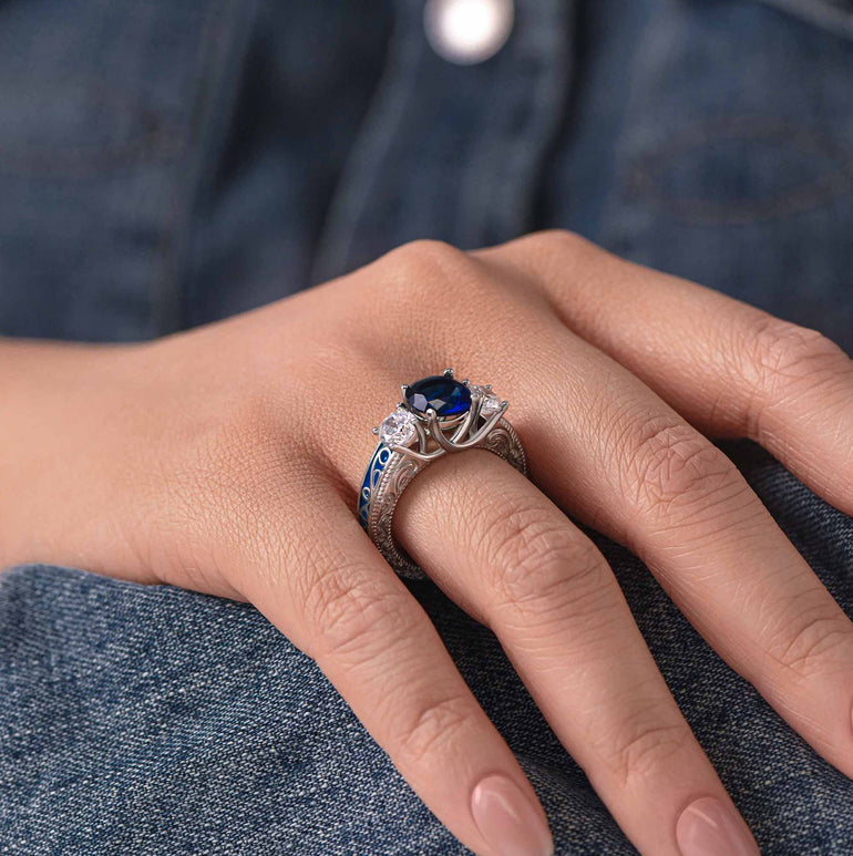 Century Romance Ring - Sapphire - Serene Western