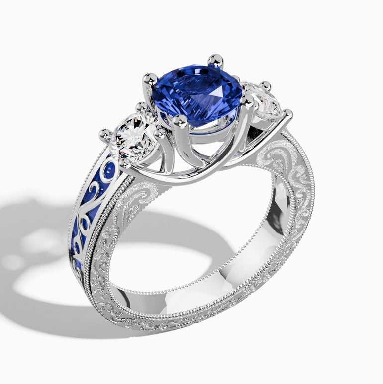 Century Romance Ring - Sapphire - Serene Western