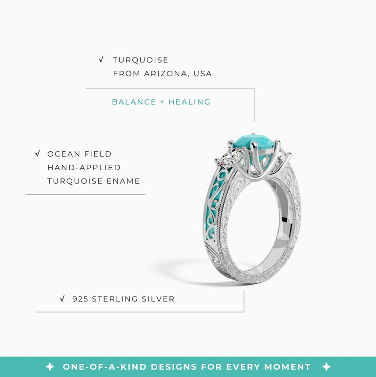 Century Romance Ring - Turquoise - Serene Western