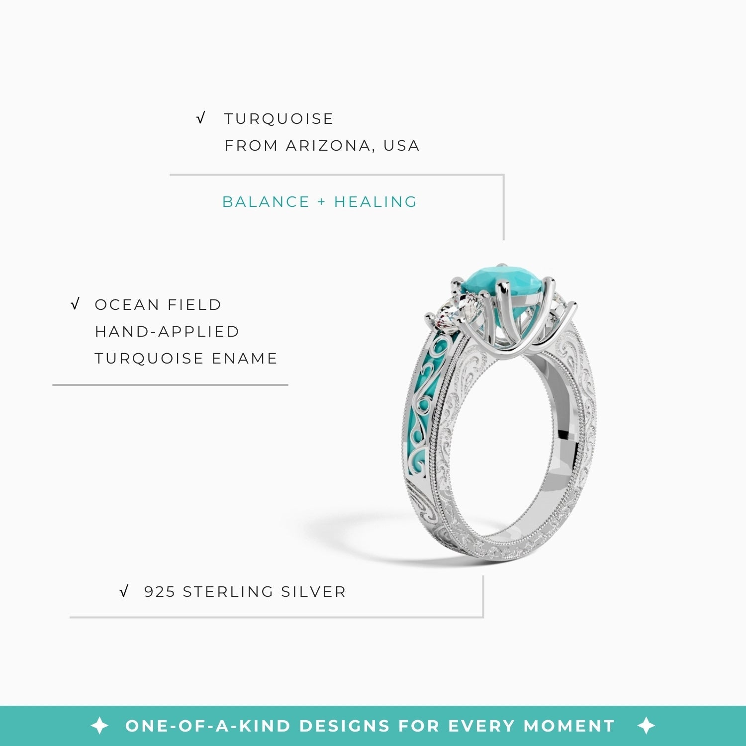 Century Romance Ring - Turquoise - Serene Western