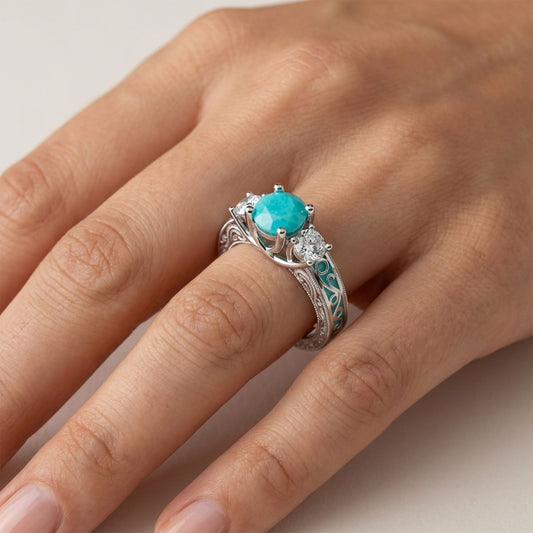 Century Romance Ring - Turquoise - Serene Western