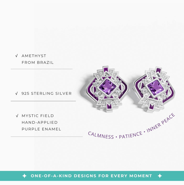 Chief's Crown Earrings - Amethyst - Serene Western