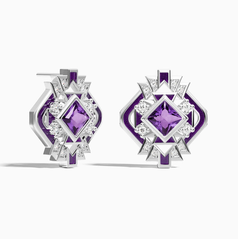 Chief's Crown Earrings - Amethyst - Serene Western