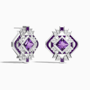 Chief's Crown Earrings - Amethyst - Serene Western