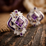 Chief's Crown Earrings - Amethyst - Serene Western thumbnail