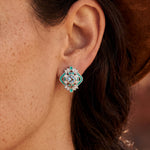 Chief's Crown Earrings - Aquamarine - Serene Western thumbnail