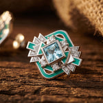 Chief's Crown Earrings - Aquamarine - Serene Western thumbnail