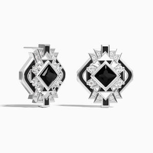 Chief's Crown Earrings - Black Onyx - Serene Western