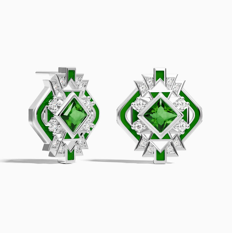 Chief's Crown Earrings - Emerald - Serene Western