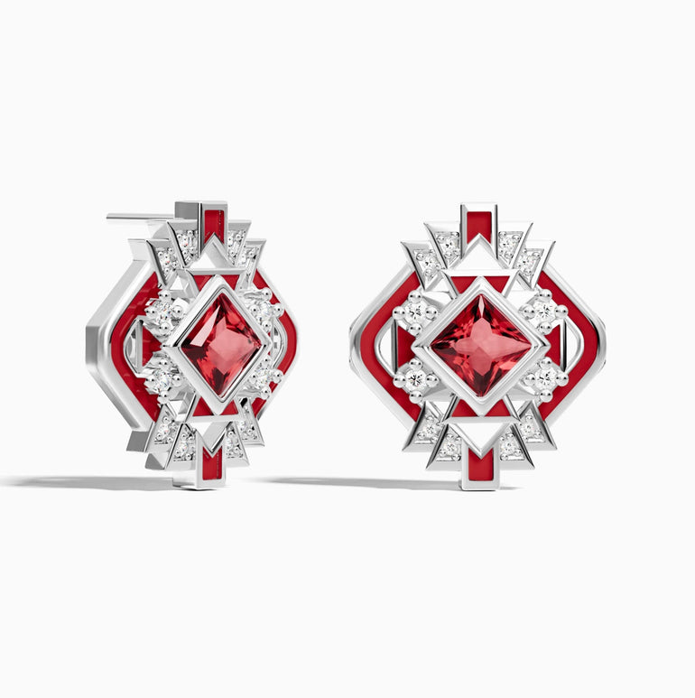 Chief's Crown Earrings - Ruby - Serene Western