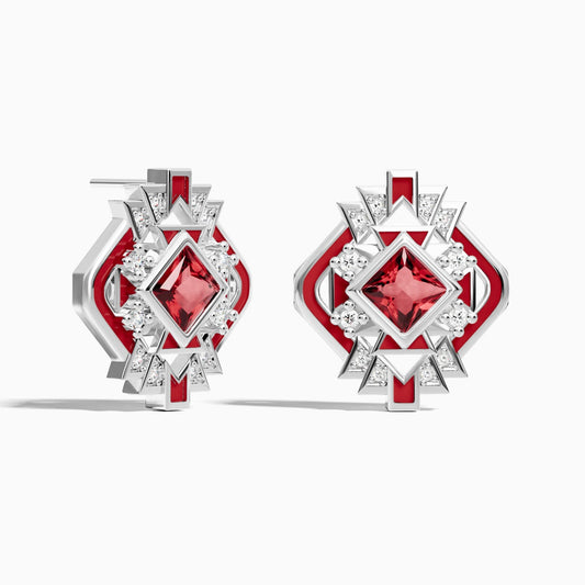 Chief's Crown Earrings - Ruby - Serene Western
